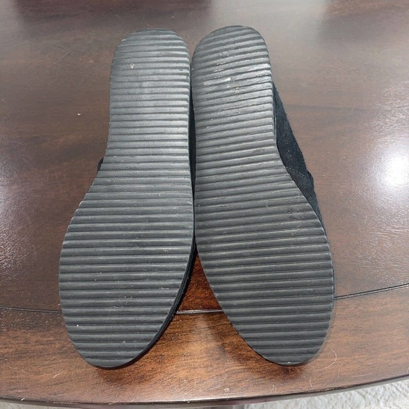 Silent D Anthropologie Cowboy Buckle Bootie Black Suede Boots 37 Platform US 6.5 - Picture 9 of 16